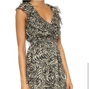 L’Agence Sophie Ruffle-Trim Flutter Maxi Dress, Size 2